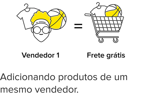 carrinho com um vendedor igual frete grátis